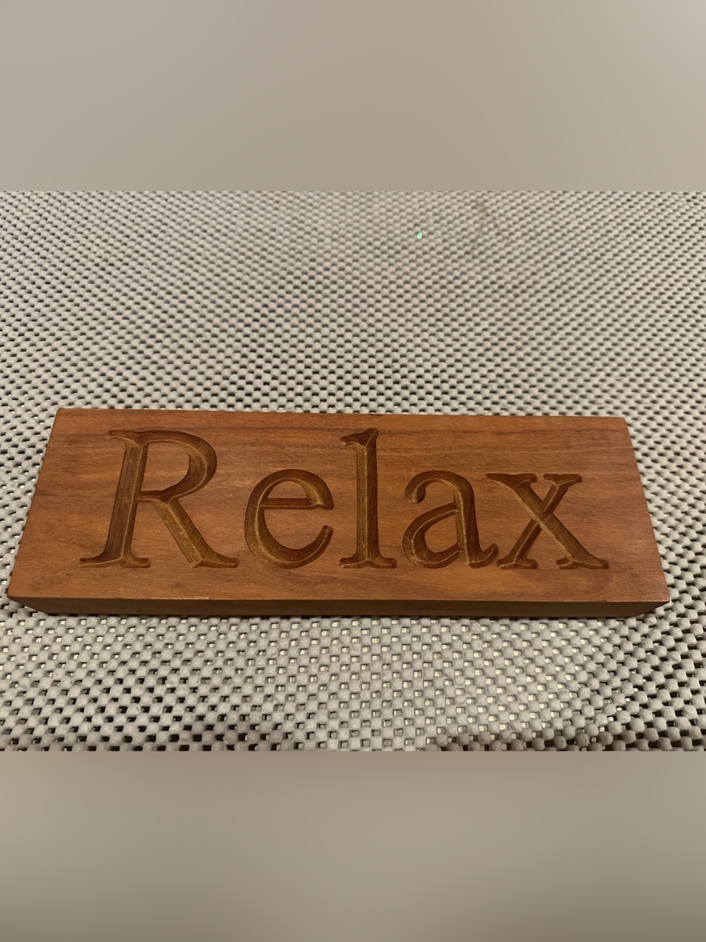Solid wood ‘relax’ decorative sign